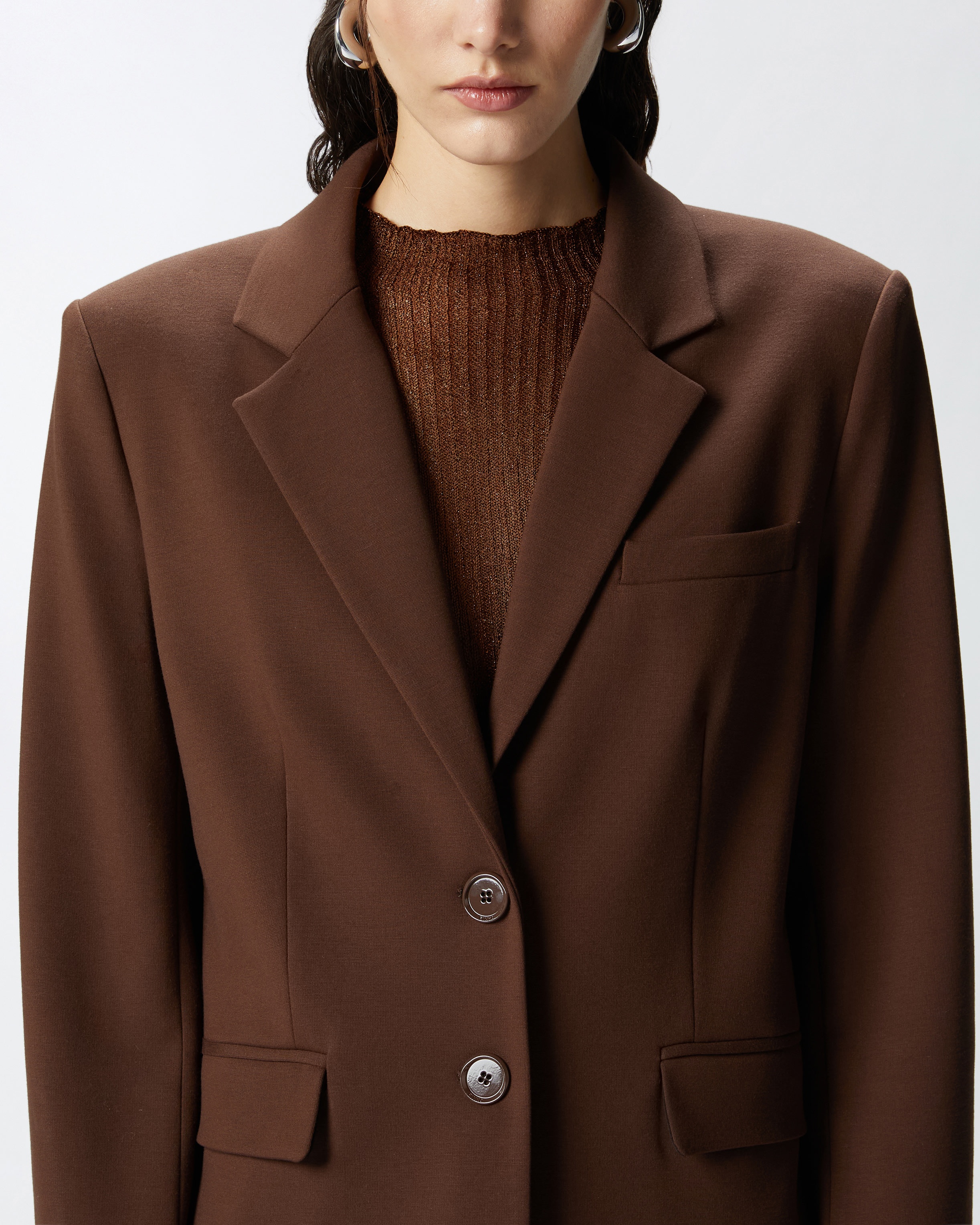 SINGLE-BREASTED BLAZER WITH STRUCTURED SHOULDERS - 5