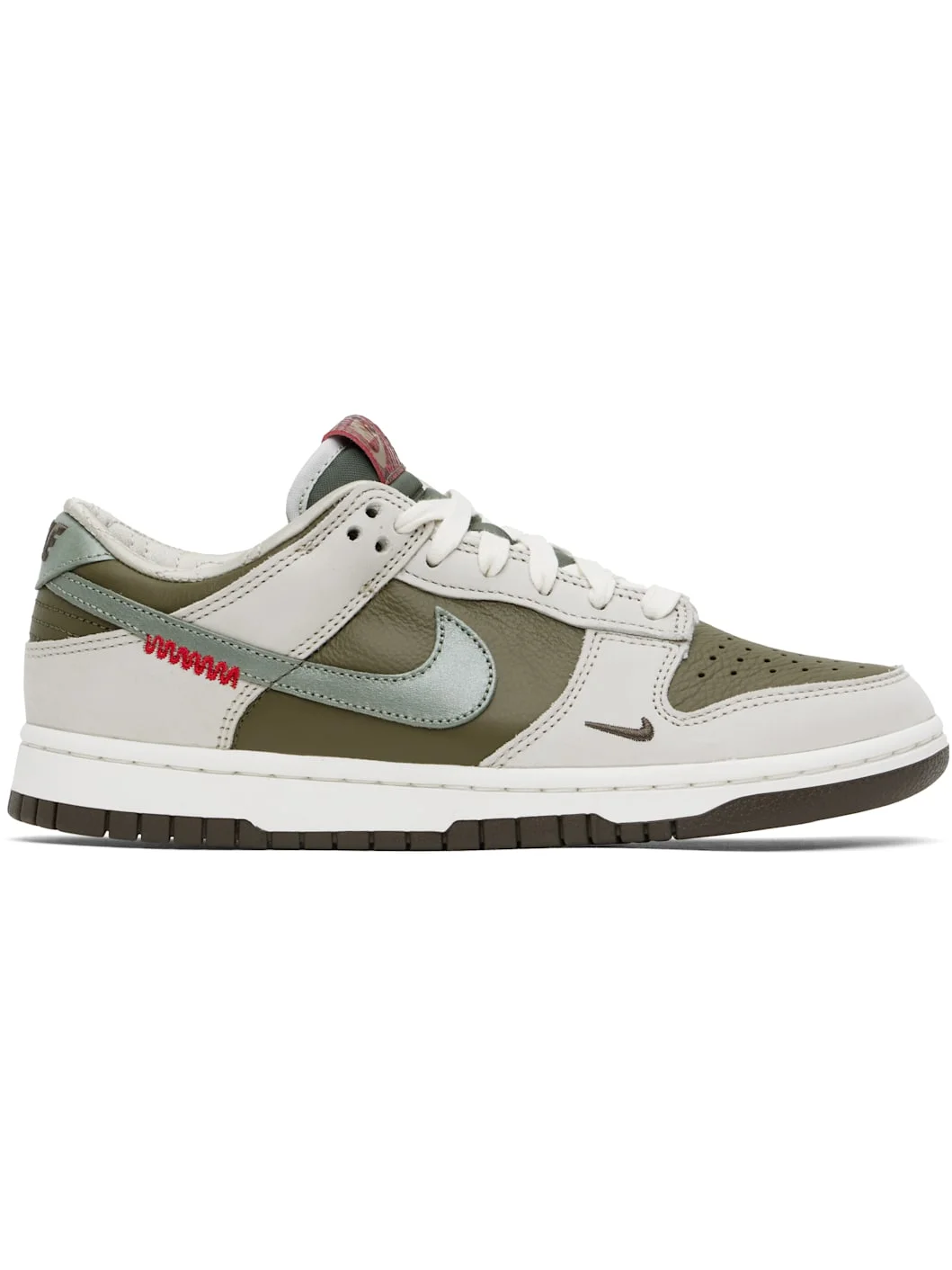 Khaki & Gray Dunk Low Retro 'Year of the Snake' Sneakers - 1