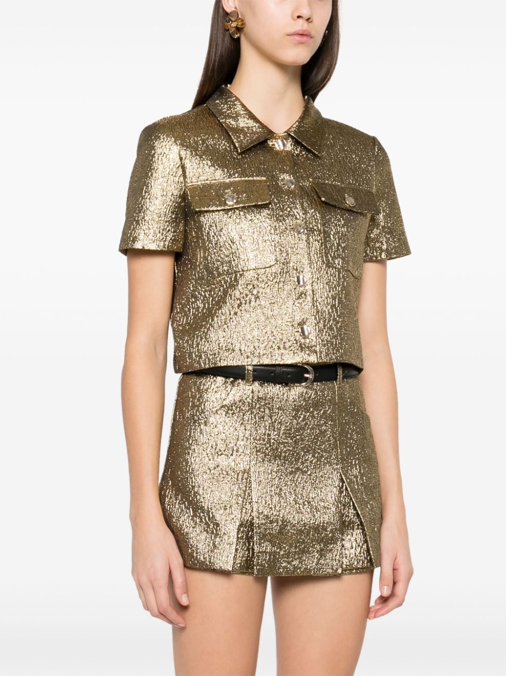 metallic jacquard shirt - 3