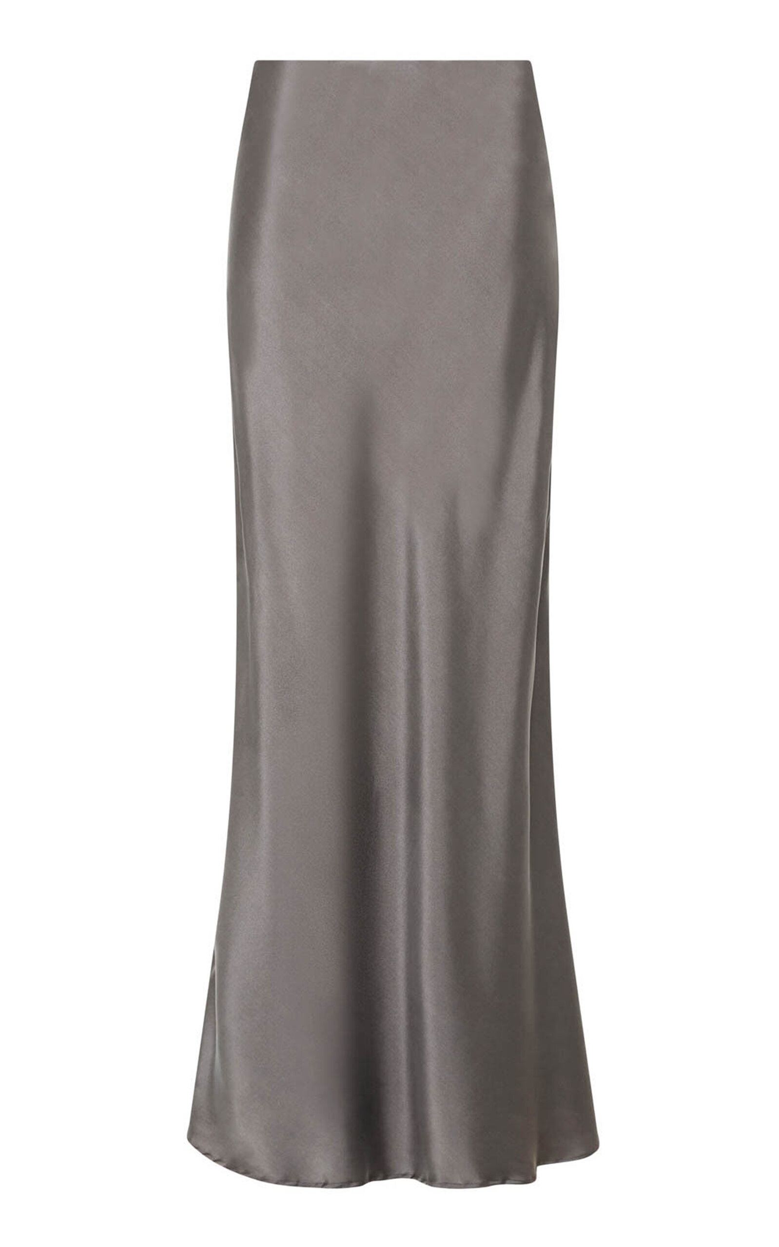 Silk-Blend Maxi Skirt dark grey - 1