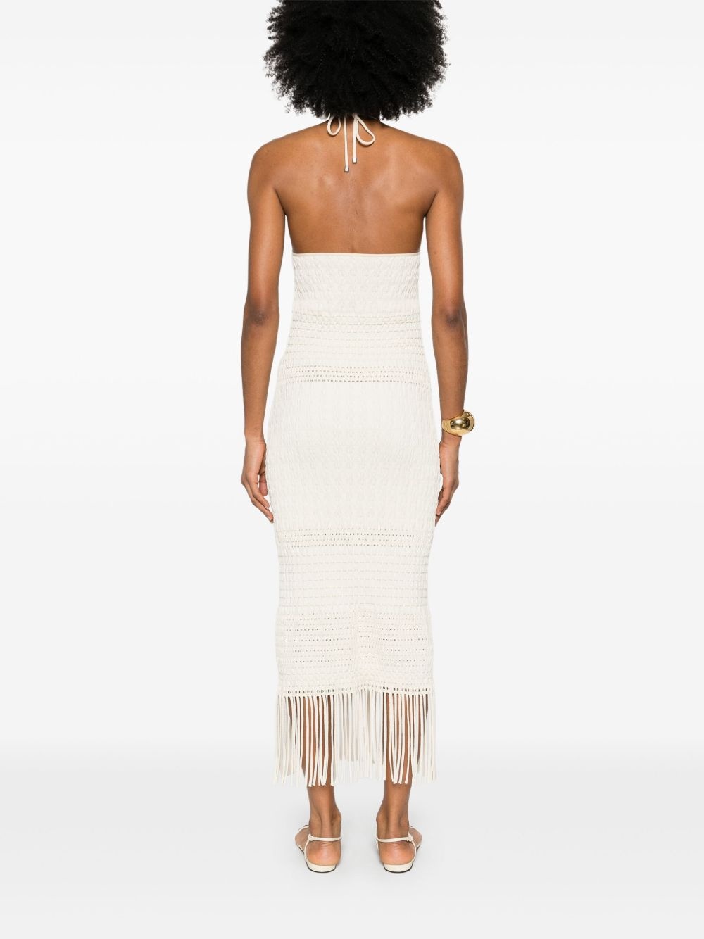 textured midi dress - 4