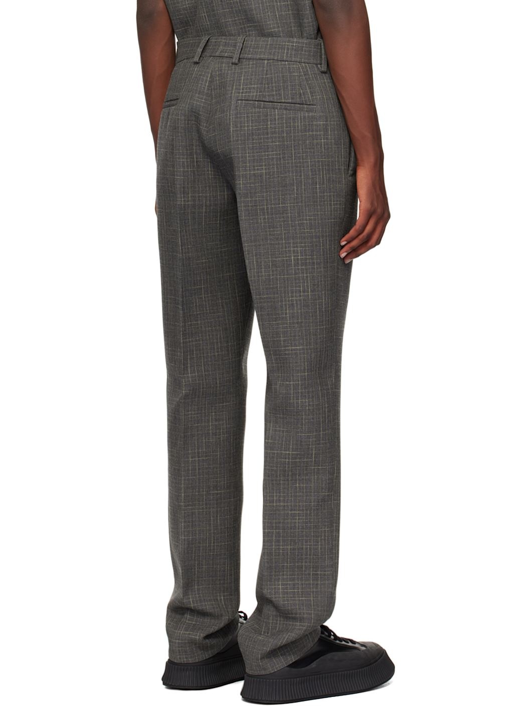 Gray Creased Trousers - 3