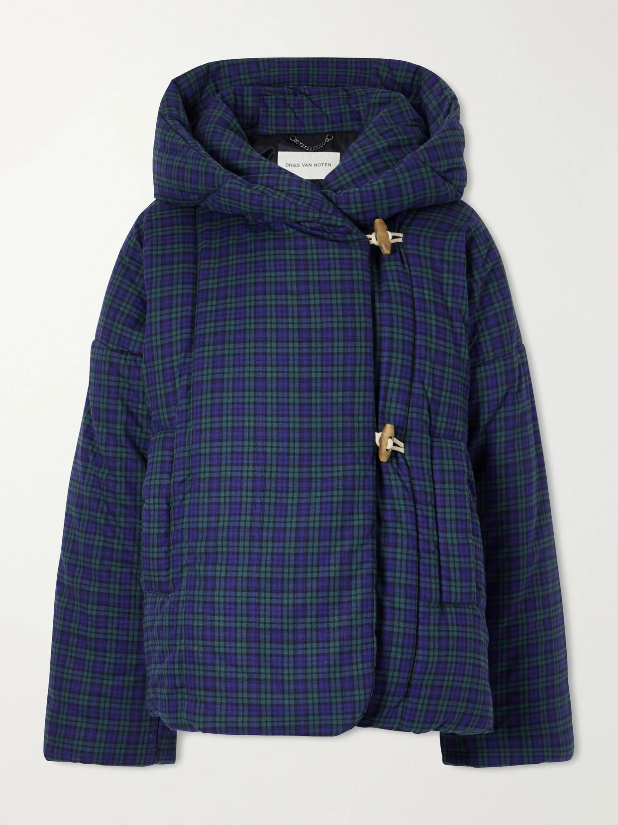 Hooded Checked Padded Cotton-flannel Jacket - 1