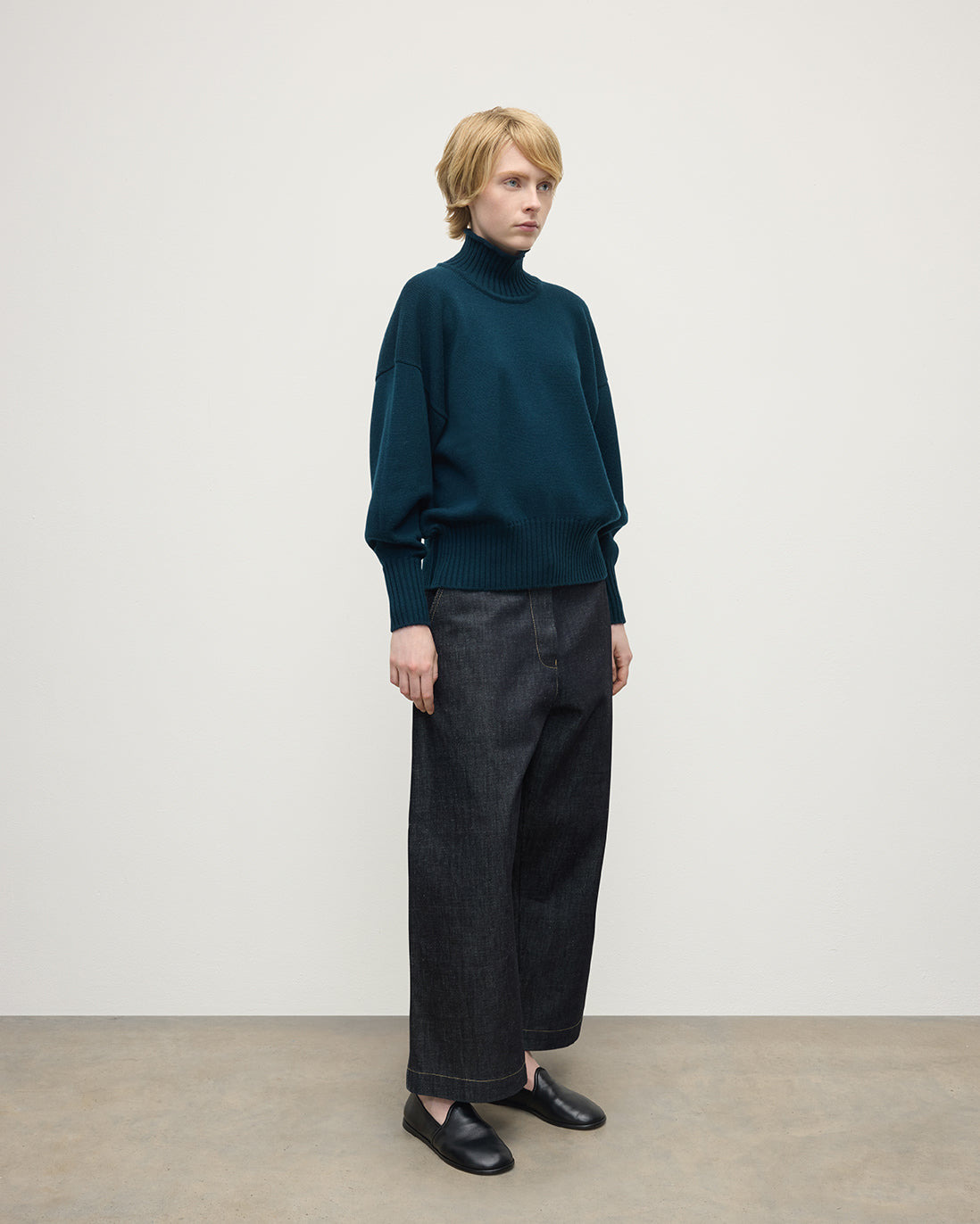 High Neck Green Cashmere Jumper - 3