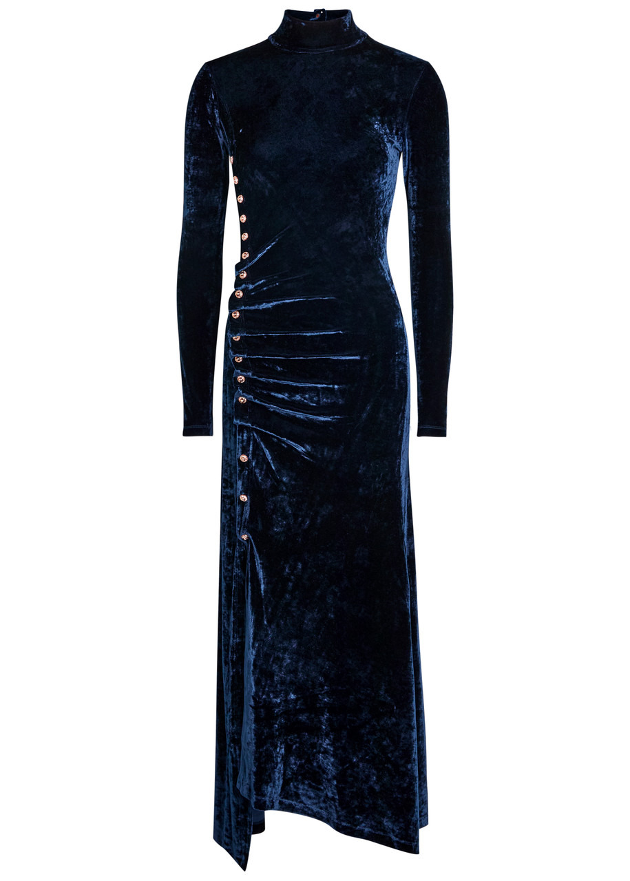 Rabanne Gathered Velvet Gown - 1