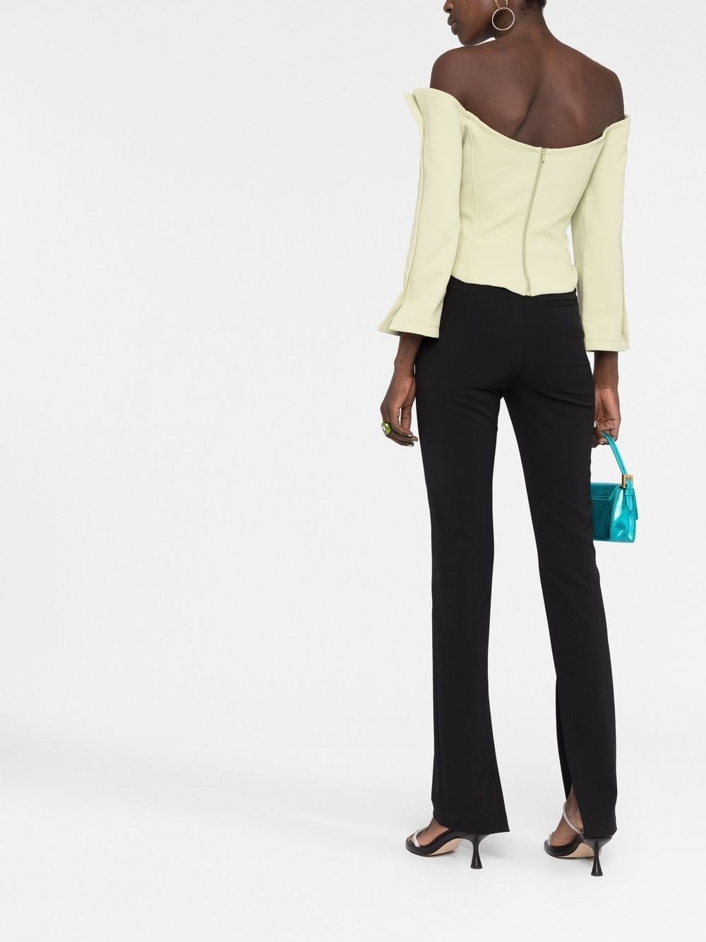 slit-detail tailored trousers - 4