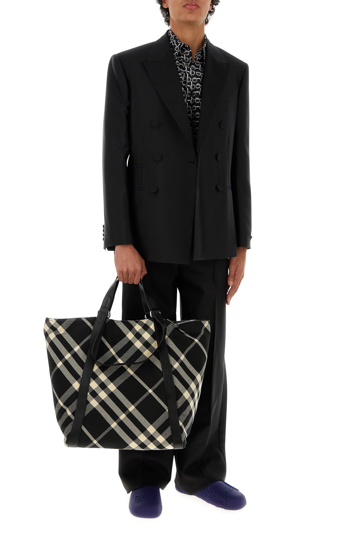 Black wool blend blazer - 6