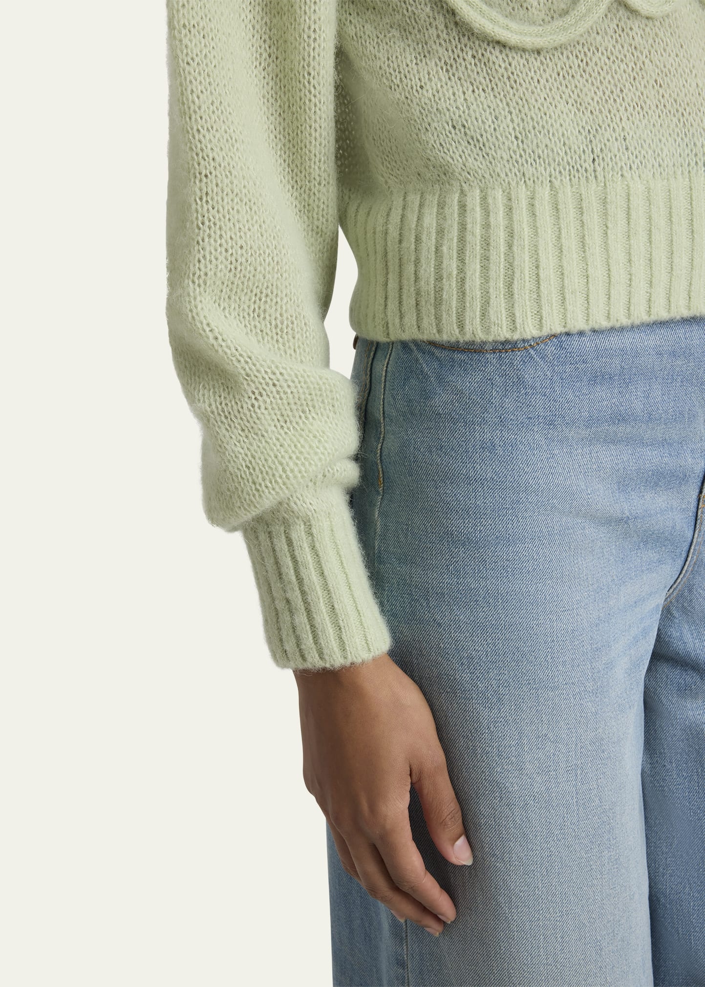 Logo Embroidered Alpaca Wool Sweater - 5