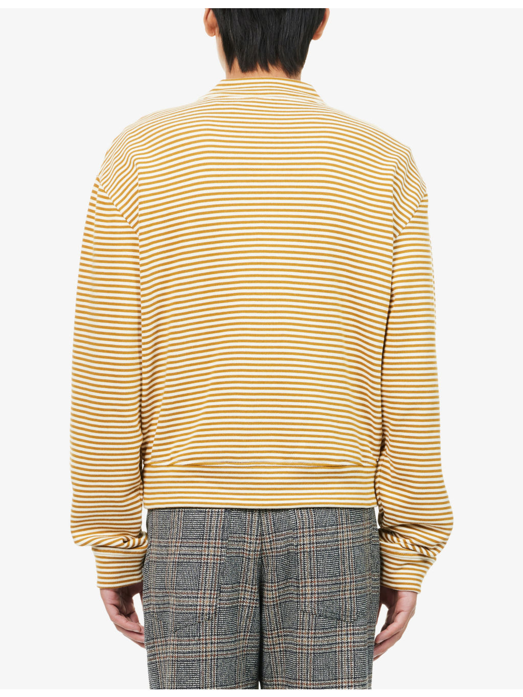 Striped V-Neck Cotton Cardigan - 4