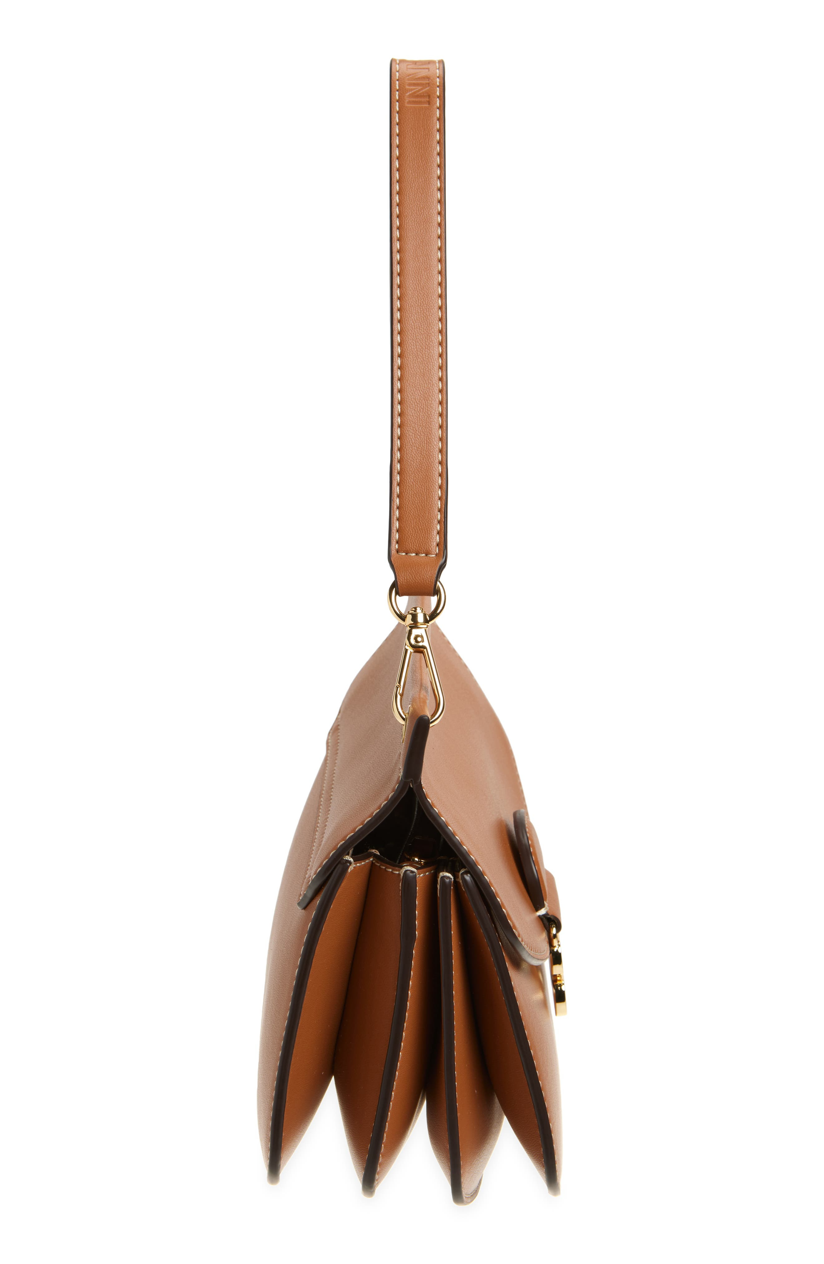 Ganni Small Apo-G Leather Crossbody Bag in Caramel Cafe at Nordstrom - 6