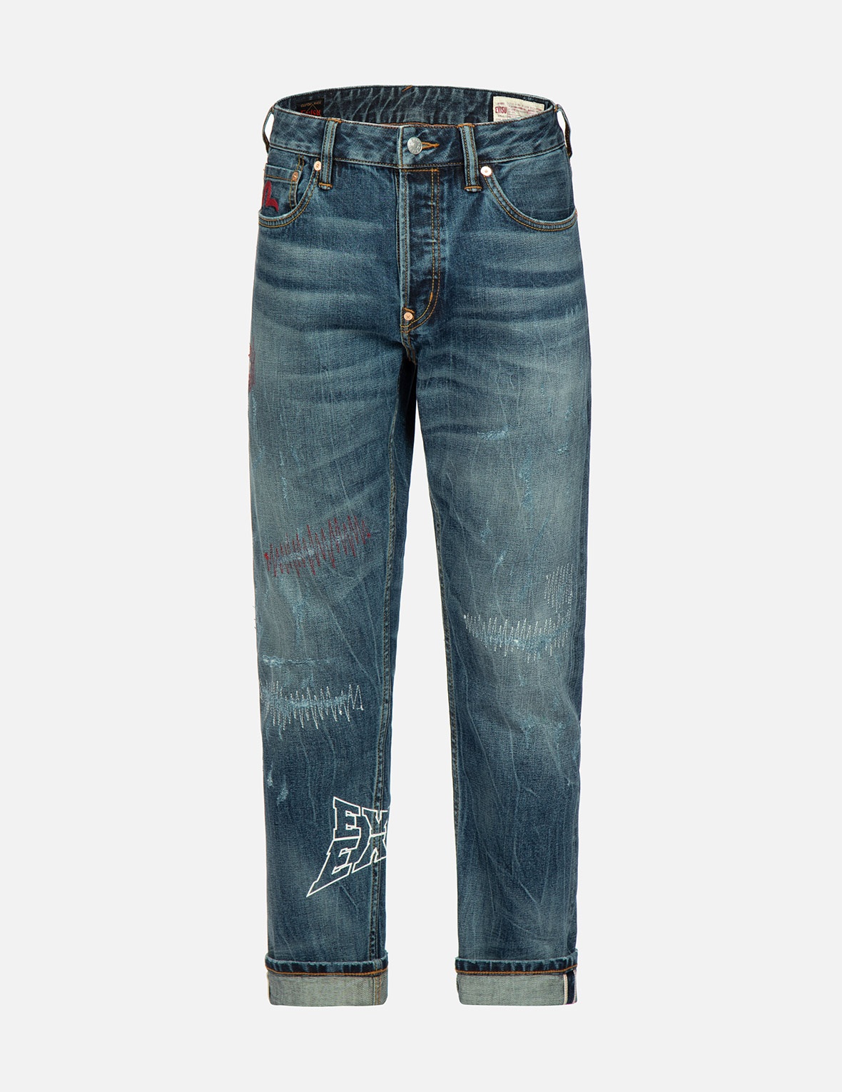 MULTI-LOGO AND SEAGULL EMBROIDERY CARROT-FIT JEANS #2017 - 1