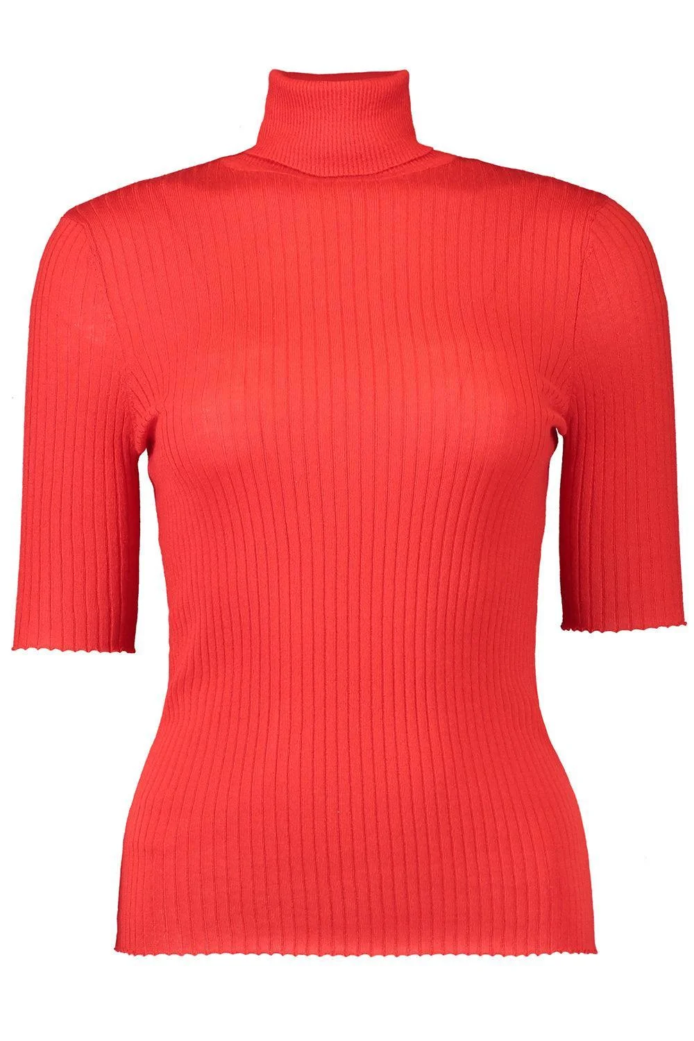 Short Sleeve Turtleneck Top - 1