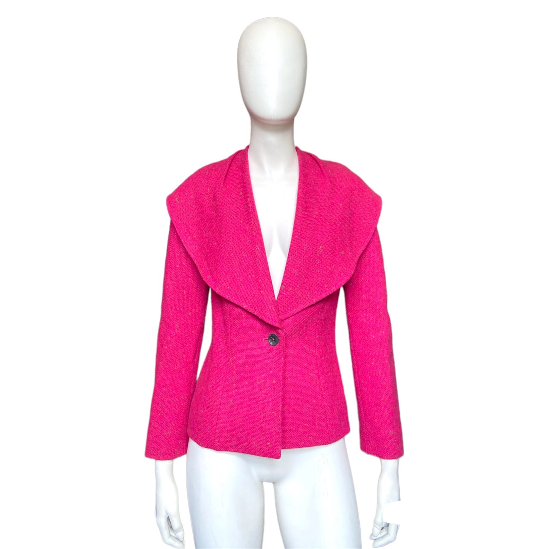 Dior fw1998 galliano pink sprinkle wool blazer coat bar jacket - 4