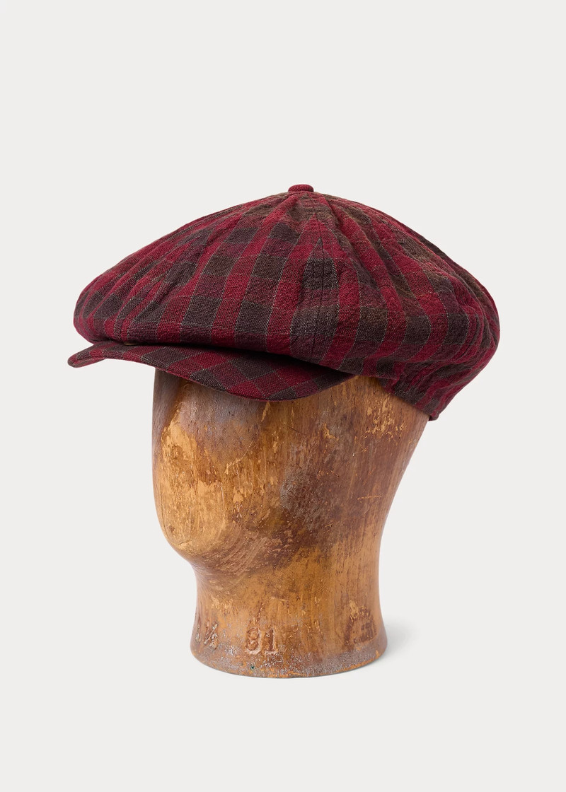 Checked Woven Newsboy Cap 1