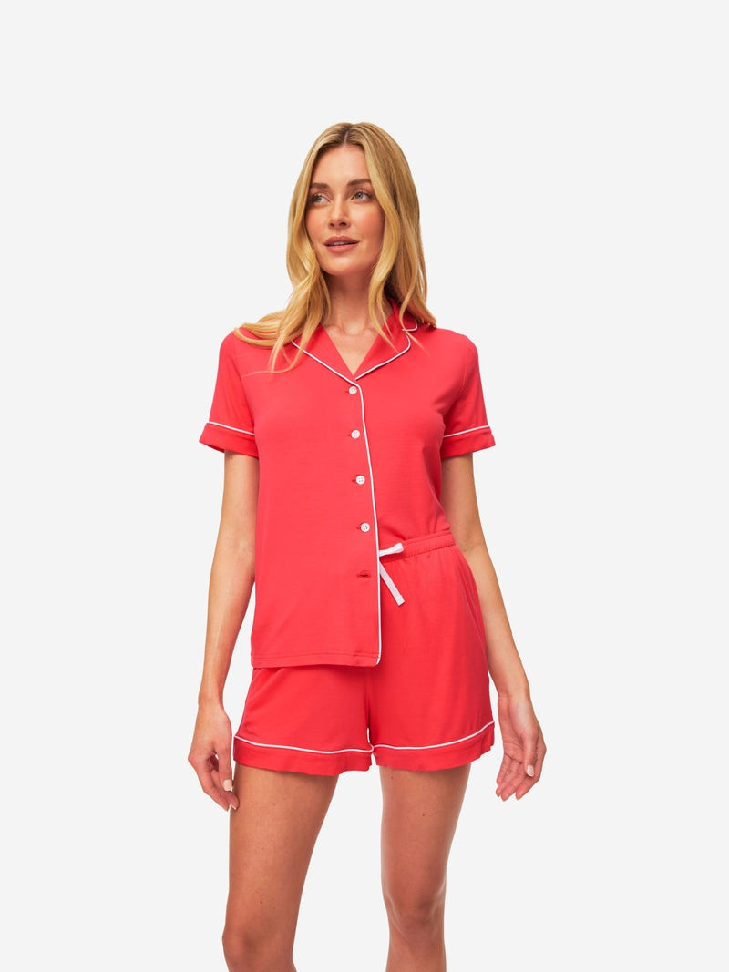 Women's Short Pyjamas Lara Micro Modal Stretch Watermelon Pink 6