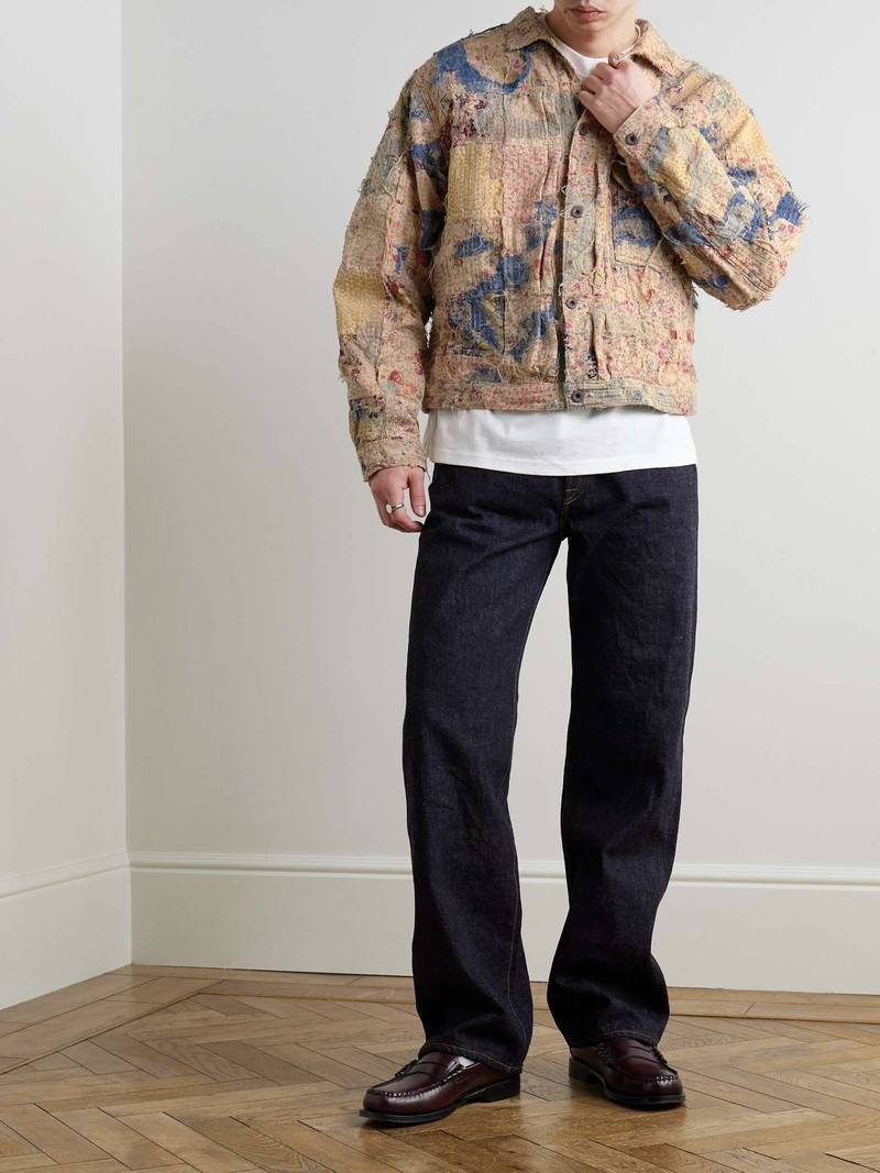 Kapital Boro Distressed Patchwork Cotton and Linen-Blend Jacket outlook
