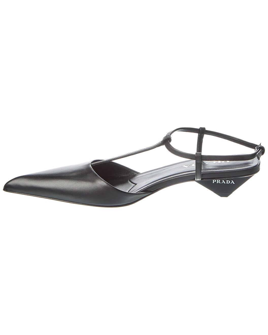 Prada Leather Pointy-Toe Slingback Pump - 2