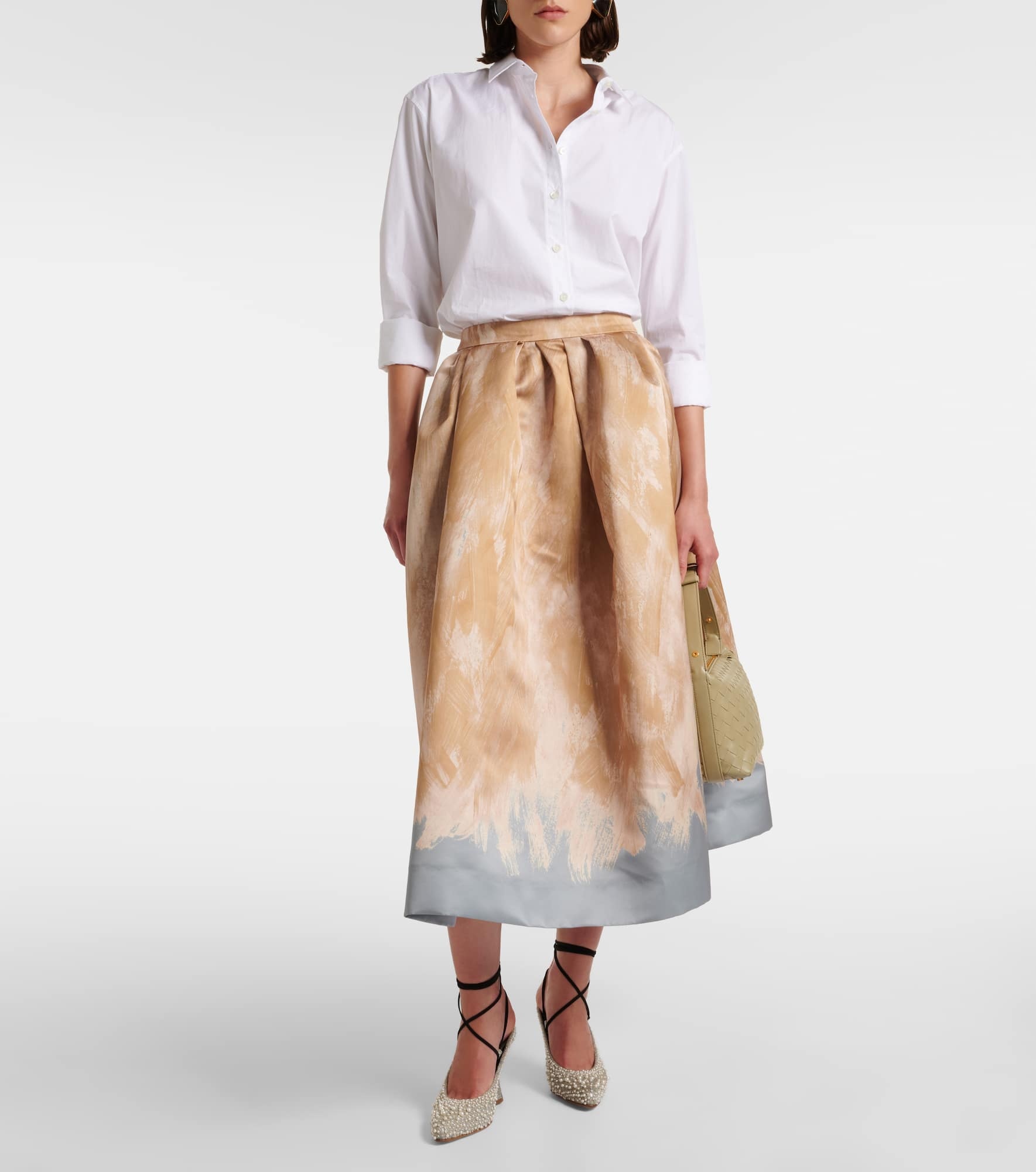 Printed high-rise midi skirt - 2