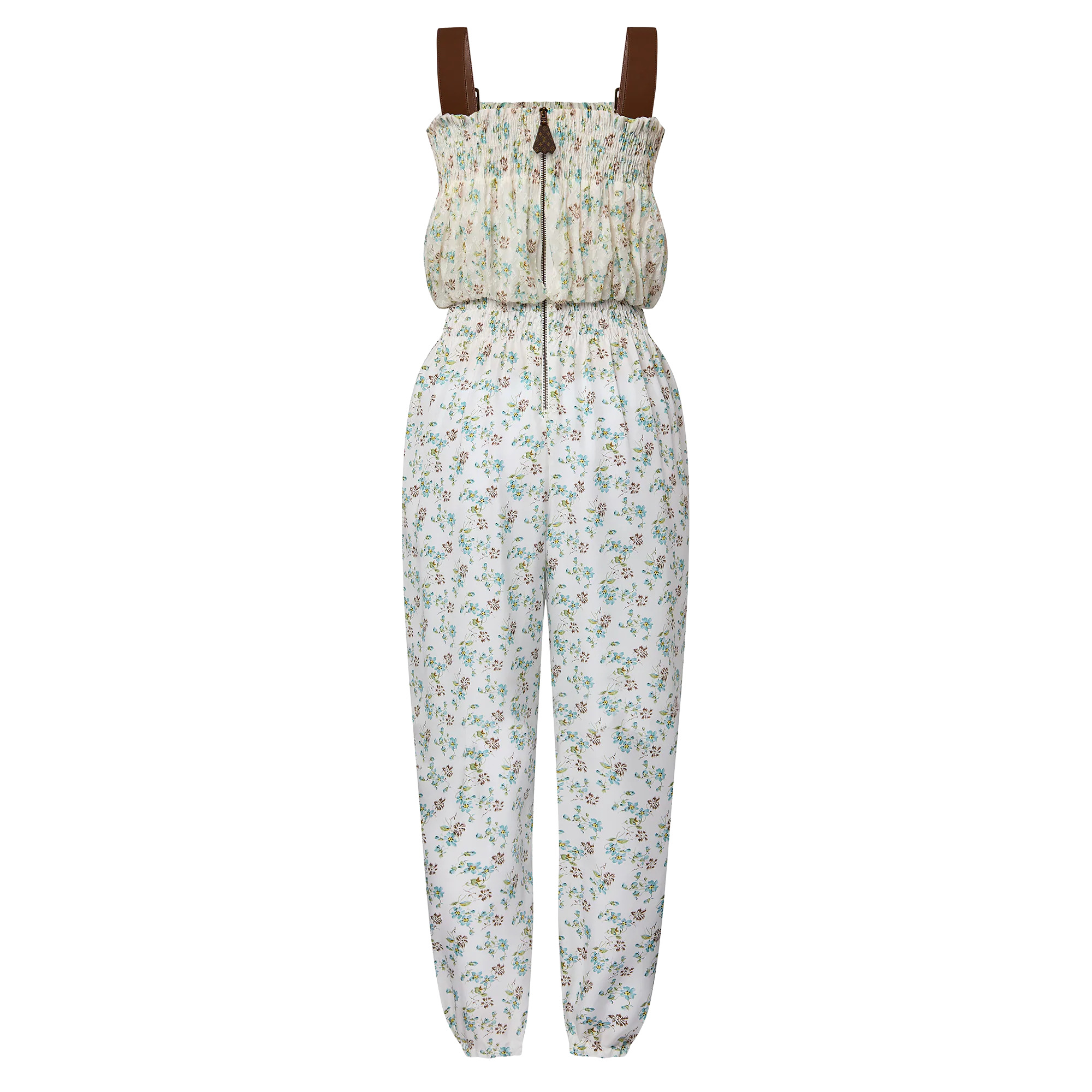 Floral Print Leather Strap Jumpsuit - 3