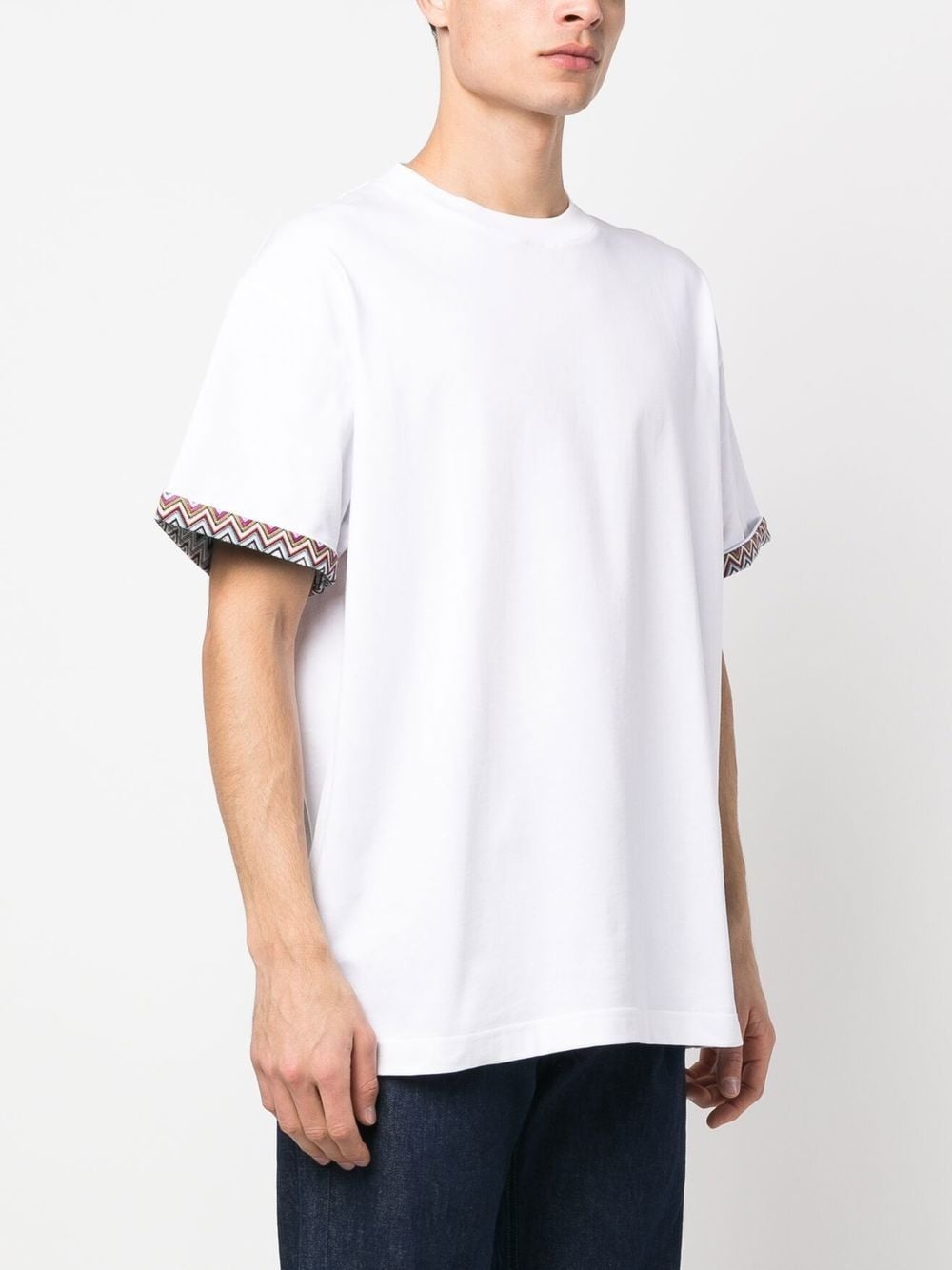 zigzag-edge detail T-shirt - 3