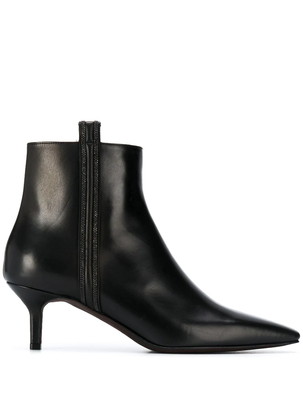 pointed-toe leather boots - 1