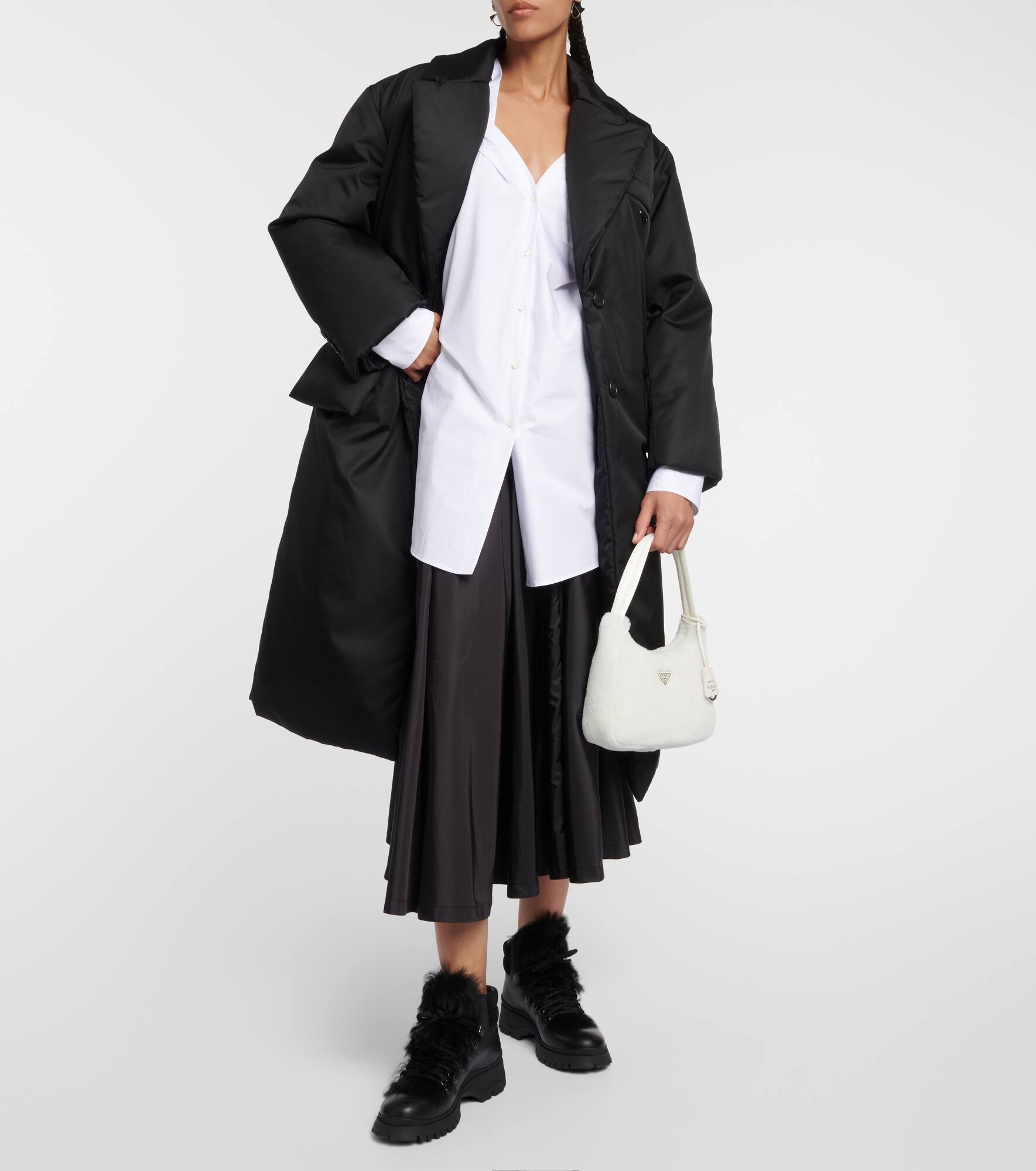 Shearling-trimmed leather ankle boots - 2