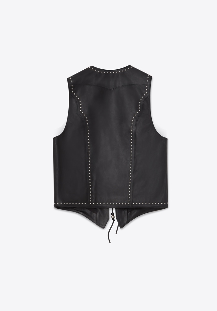 LEATHER VEST 67 BLACK - 3