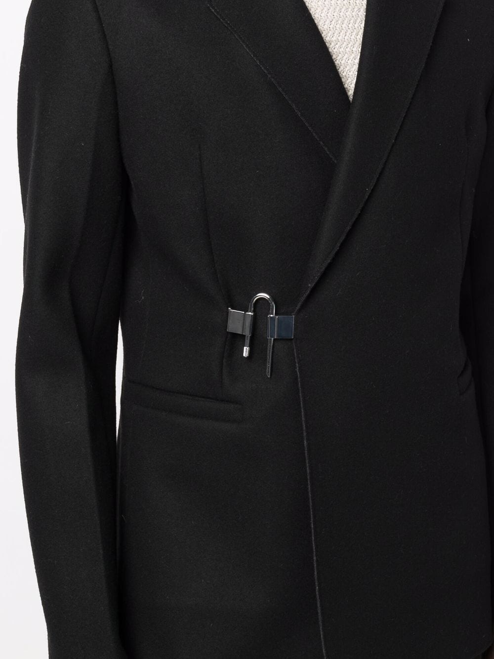 padlock-detail tailored blazer - 5