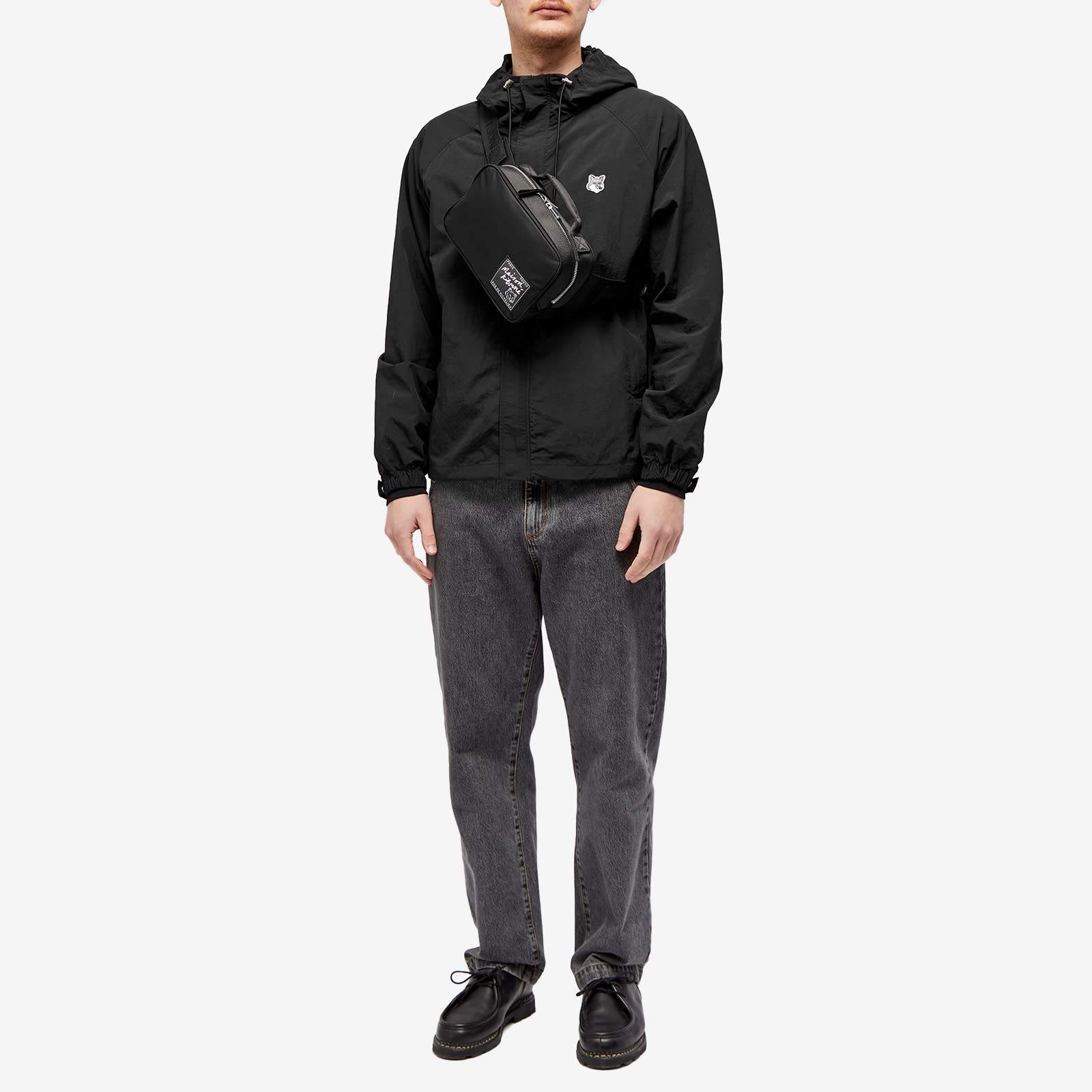 【関税込み】Maison Kitsune MARSUPIO IN NYLON THE TRAVELLER Maison Kitsune Traveller Waist Bag Black | Mainline Menswear