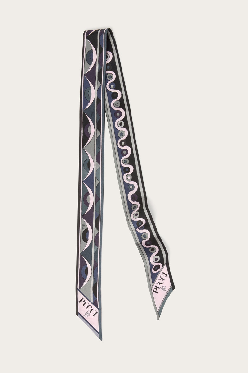 IRIDE AND ROMBI PRINT SILK TWILL SCARF 1
