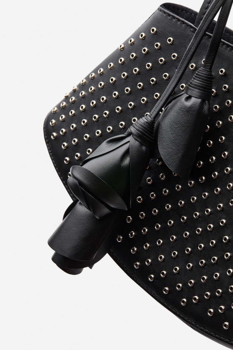 Maya bag in black studded leather 3