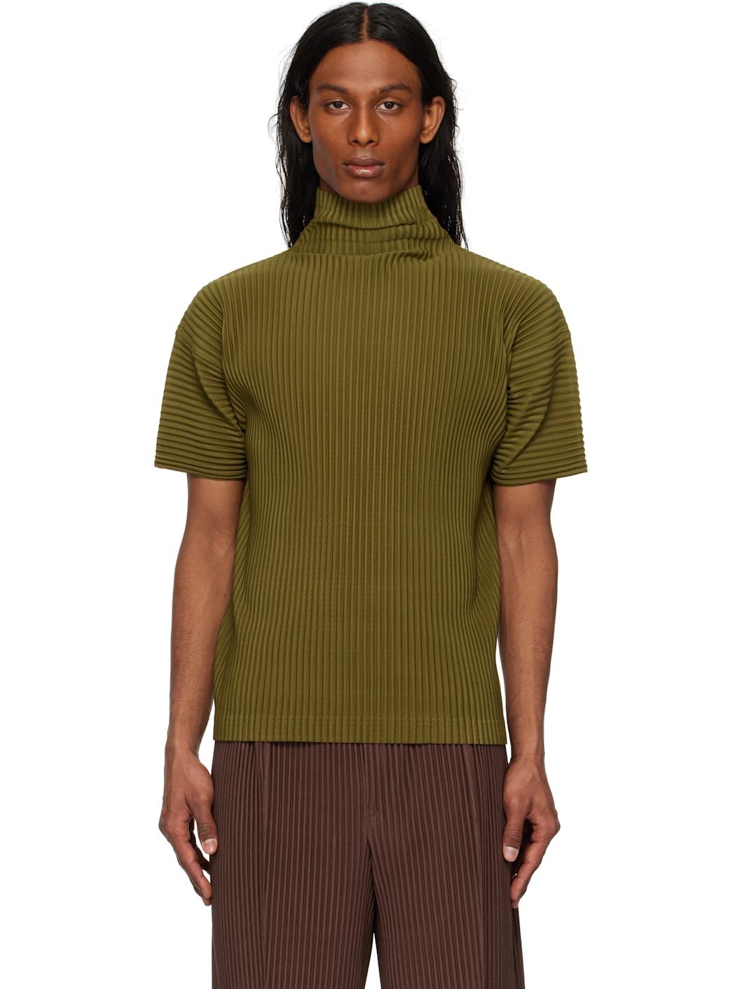 Khaki Color Pleats T-shirt - 1