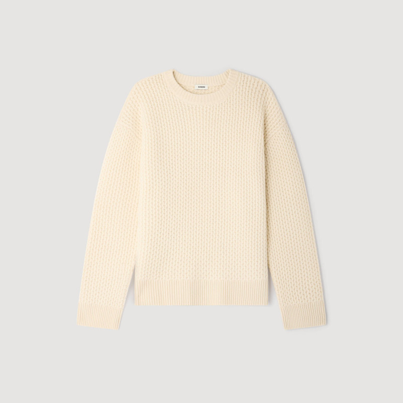 HONEYCOMB STITCH WOOL SWEATER 1