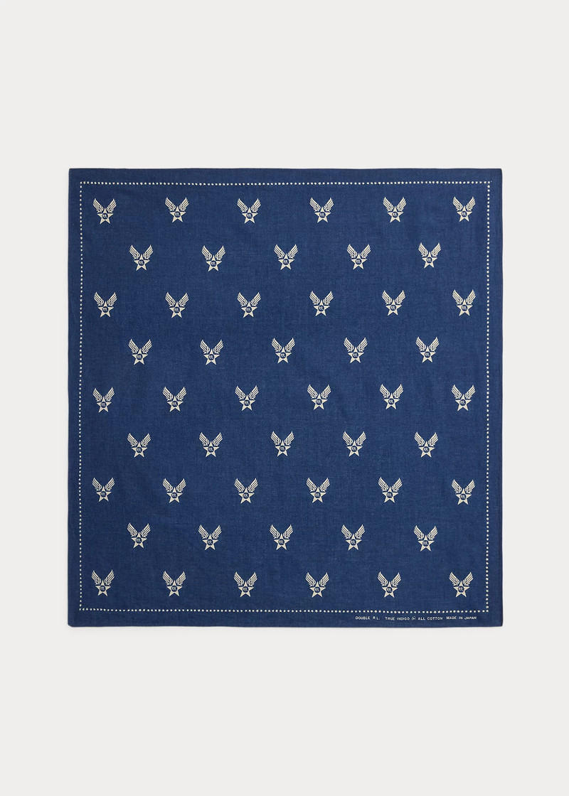 Winged-Logo Indigo Bandanna 1