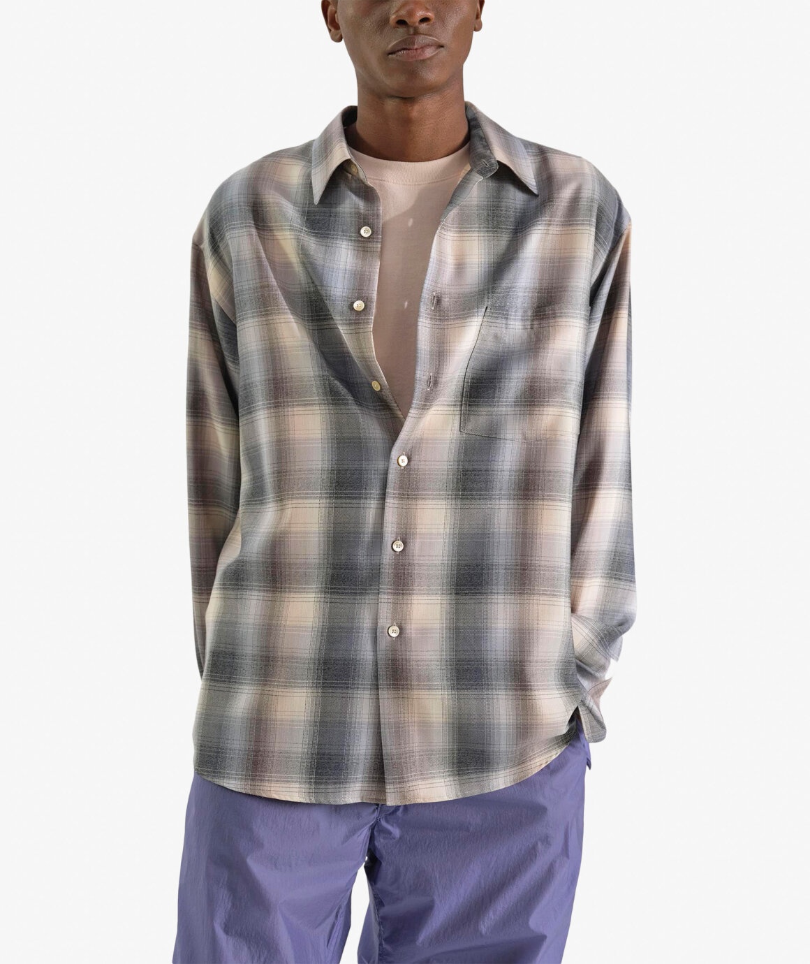 AURALEE Super Light Wool Check Shirt | REVERSIBLE