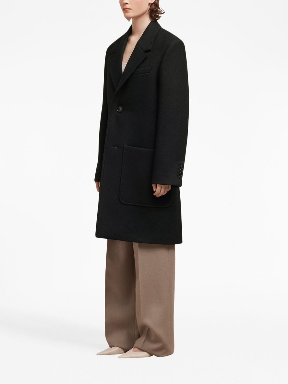 single-breasted wool coat - 3