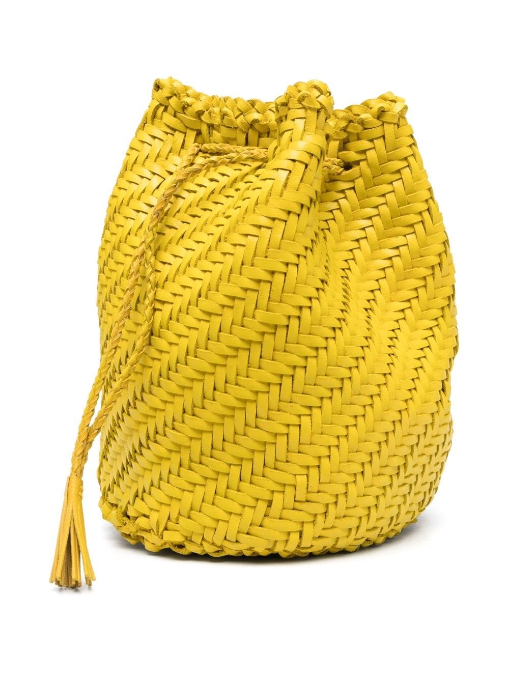 interwoven-design leather bucket bag - 3