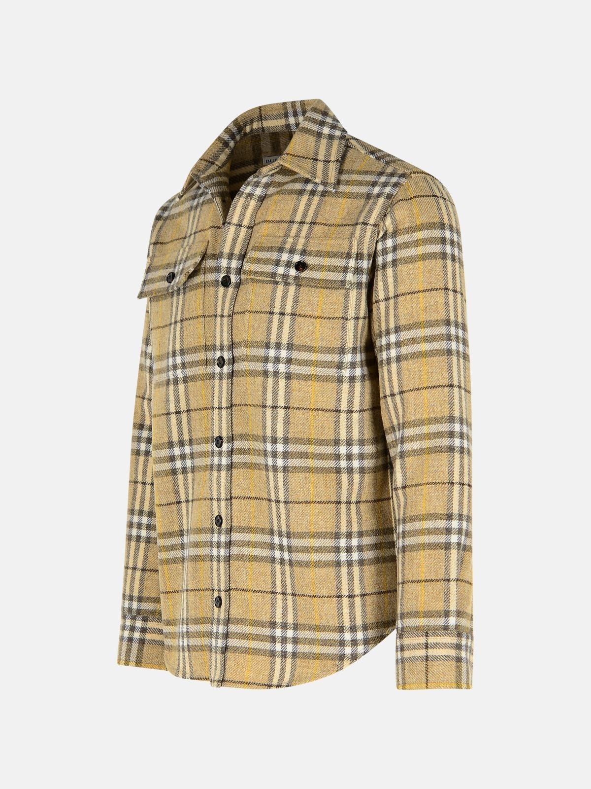 'CHECK VINTAGE' BEIGE WOOL SHIRT - 2