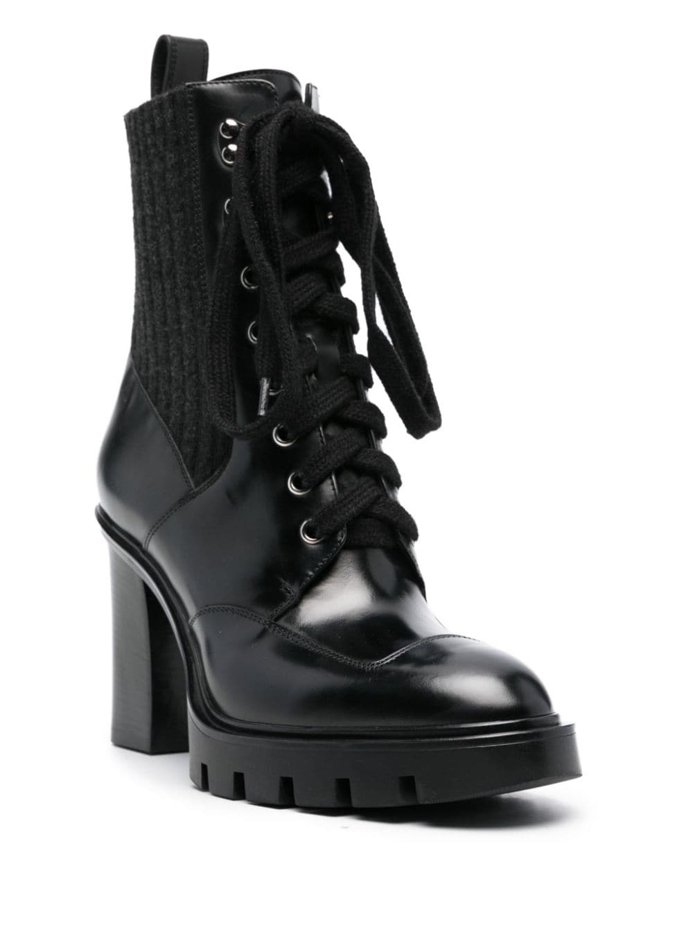 75mm lace-up leather ankle boots - 2