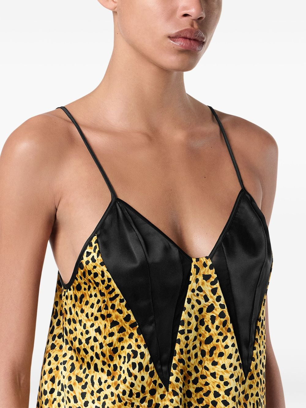 cheetah-print silk top - 3