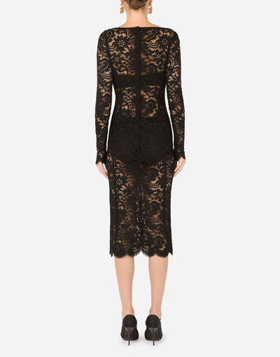 Dolce & Gabbana Lace calf-length dress with scalloped detailing outlook