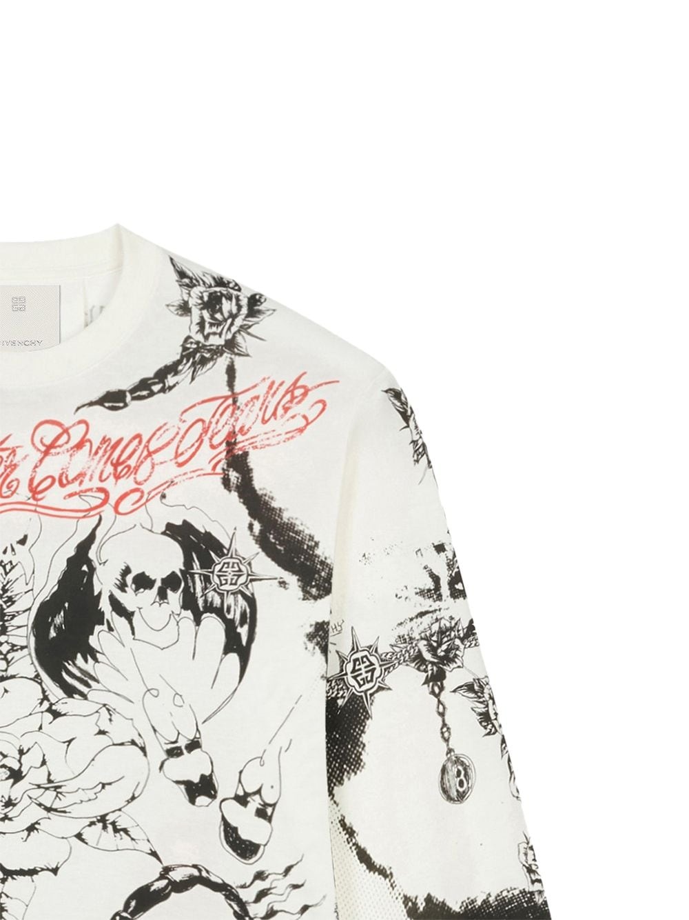 tattoo-print crew-neck sweatshirt - 2