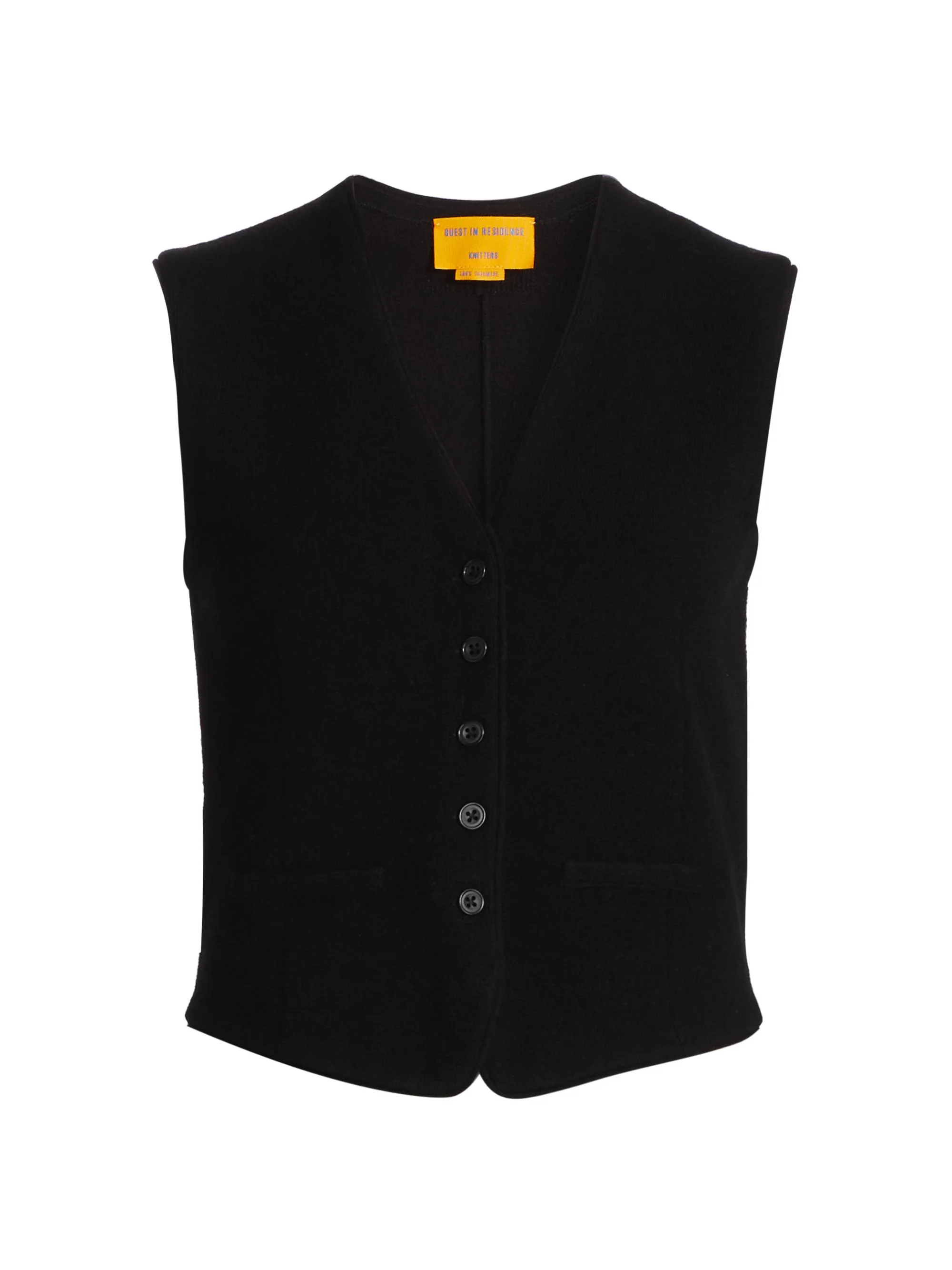 Women's Cashmere Knit Tailored Vest - Black - 1