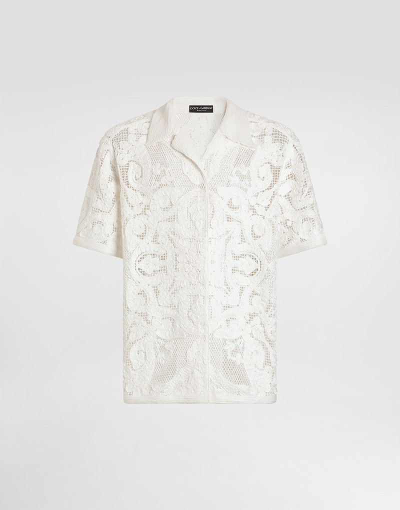 Cotton shirt with macramé embroidery 1