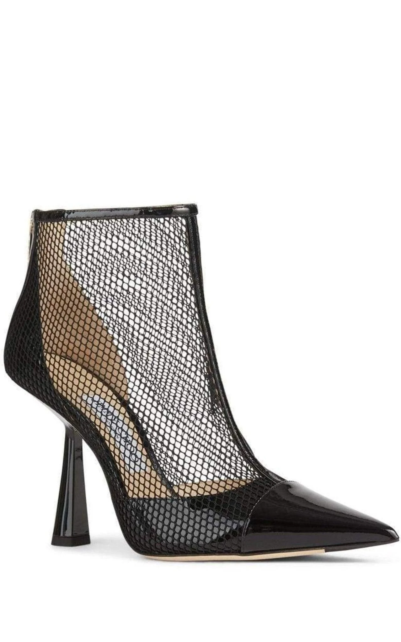 Kix 100 Fishnet Patent Leather Ankle Boots - 1