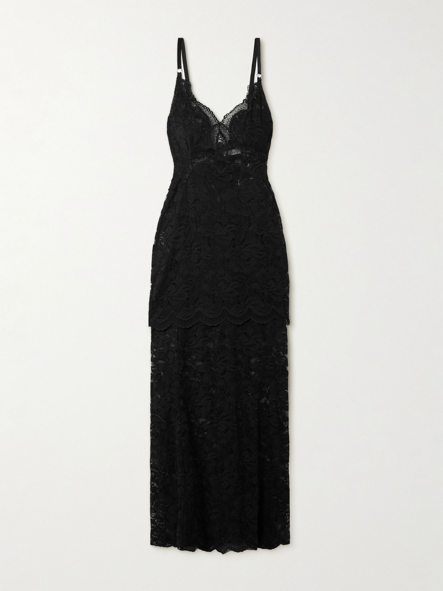 Guipure lace maxi dress Black - 1