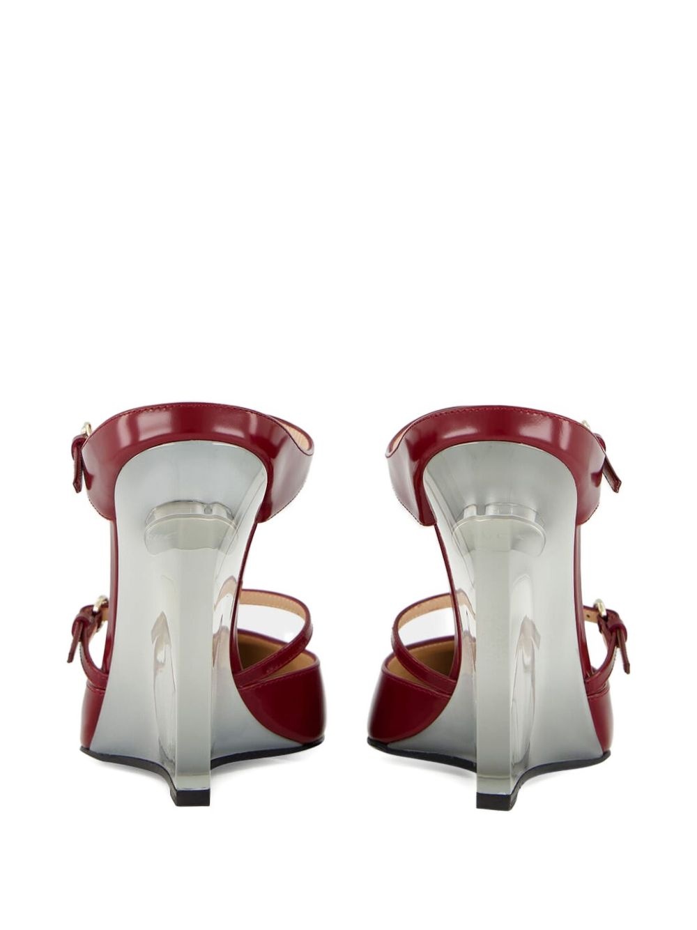 buckle-detail wedge mules - 5