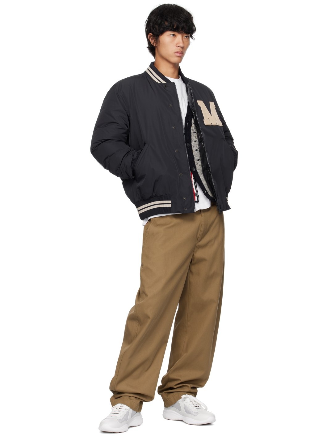 Navy Lateltin Down Bomber Jacket - 5