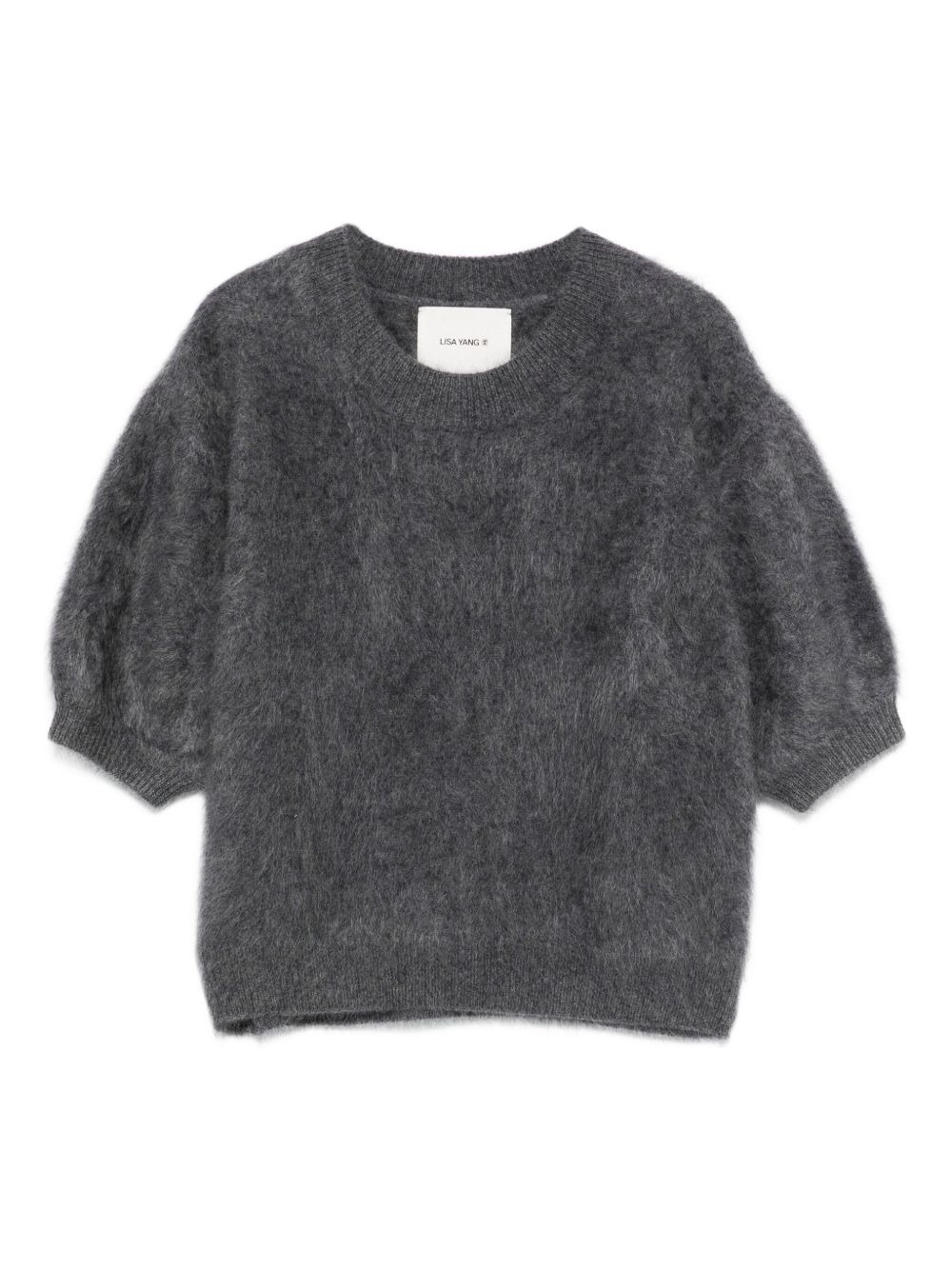 puff-sleeve mohair sweater - 1