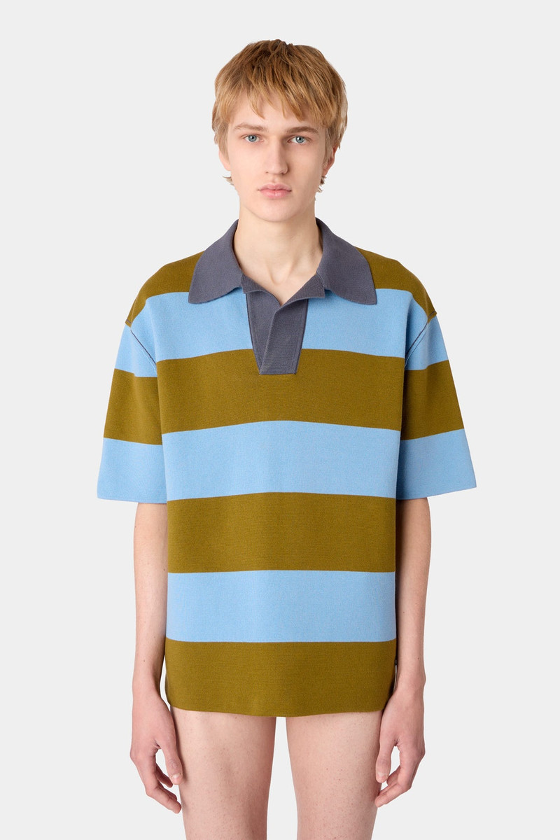 MAGLIAUNITA POLO SHIRT / green & blue stripes 3